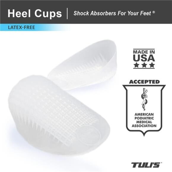 Classic Gel Heel Cups, Cushion Insert for Shock Absorption and Plantar - Picture 10 of 14